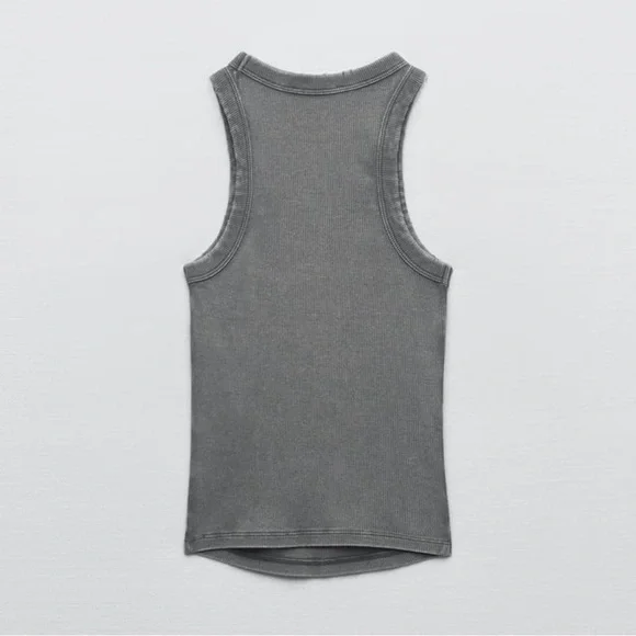 ZARA Washed Rib Tank Top - Picture 5 of 10
